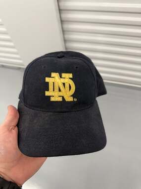 Vintage Notre Dame Fighting Irish Snapback Hat Made in USA University Square